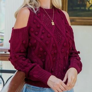 Women’s Size Medium Cold Shoulder Sweater